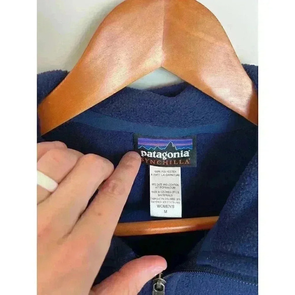 Patagonia Synchilla Navy Blue Women's Full Zip Long Sleeve Jacket Size M - Picture 3 of 14